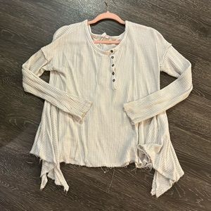 Others Follow waffle shirt - white - size M